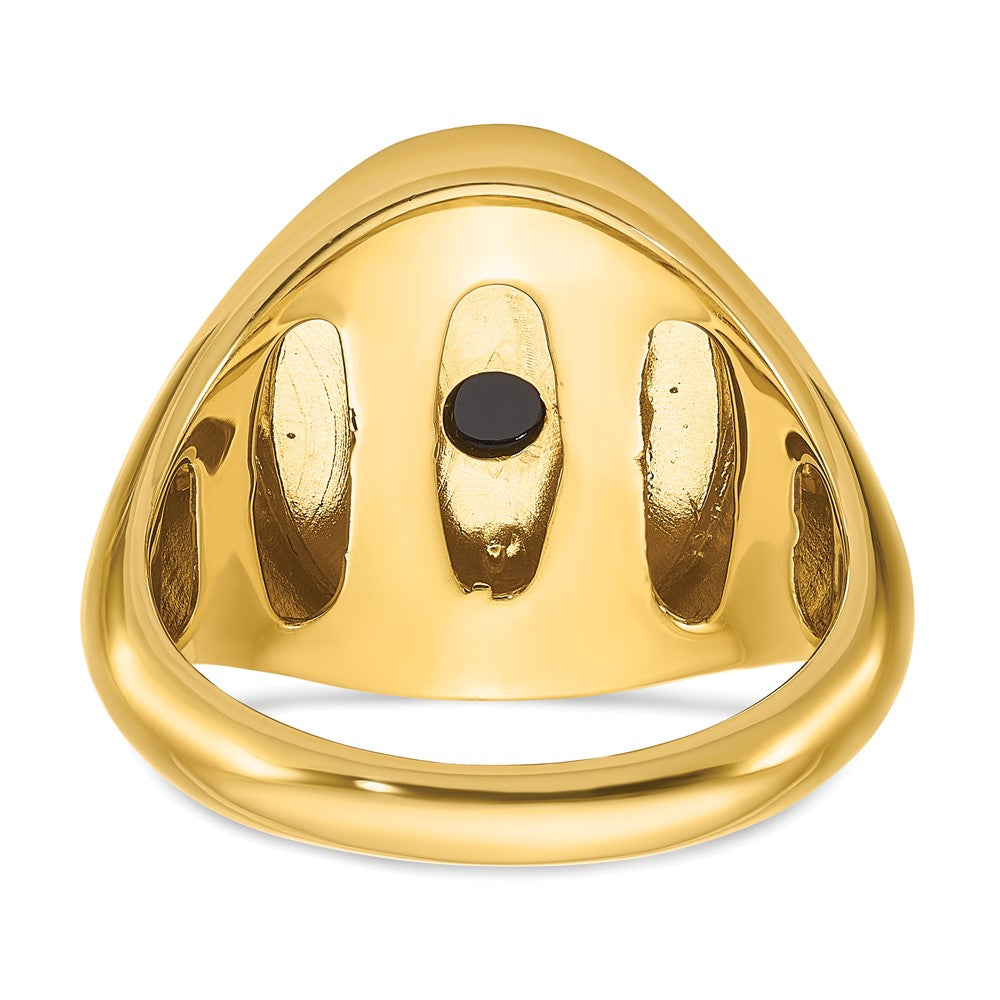 IB Goodman Men's 14K Gold Oval Onyx & 1/15 ct Diamond Ring