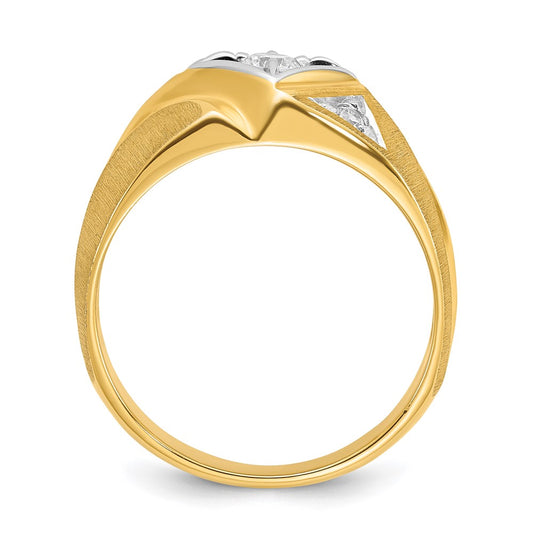 IB Goodman Two-Tone Mens Satin Diamond Complete Ring - WBC