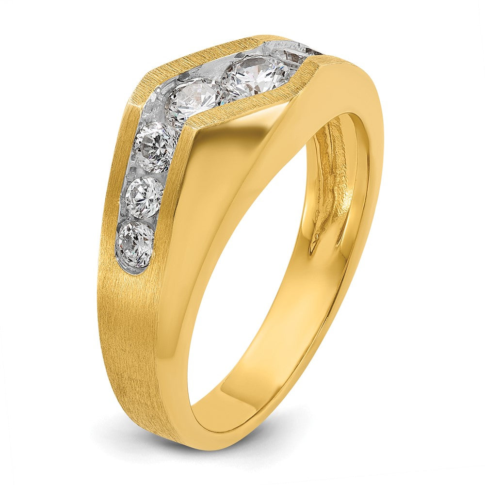 IBGoodman Men's Polished and Satin 1 Carat AA Quality Diamond Ring - WBC
