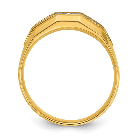IBGoodman with Rhodium Men's Polished and Satin 5-Stone 1/4 Carat AA Quality Diamond Ring - WBC