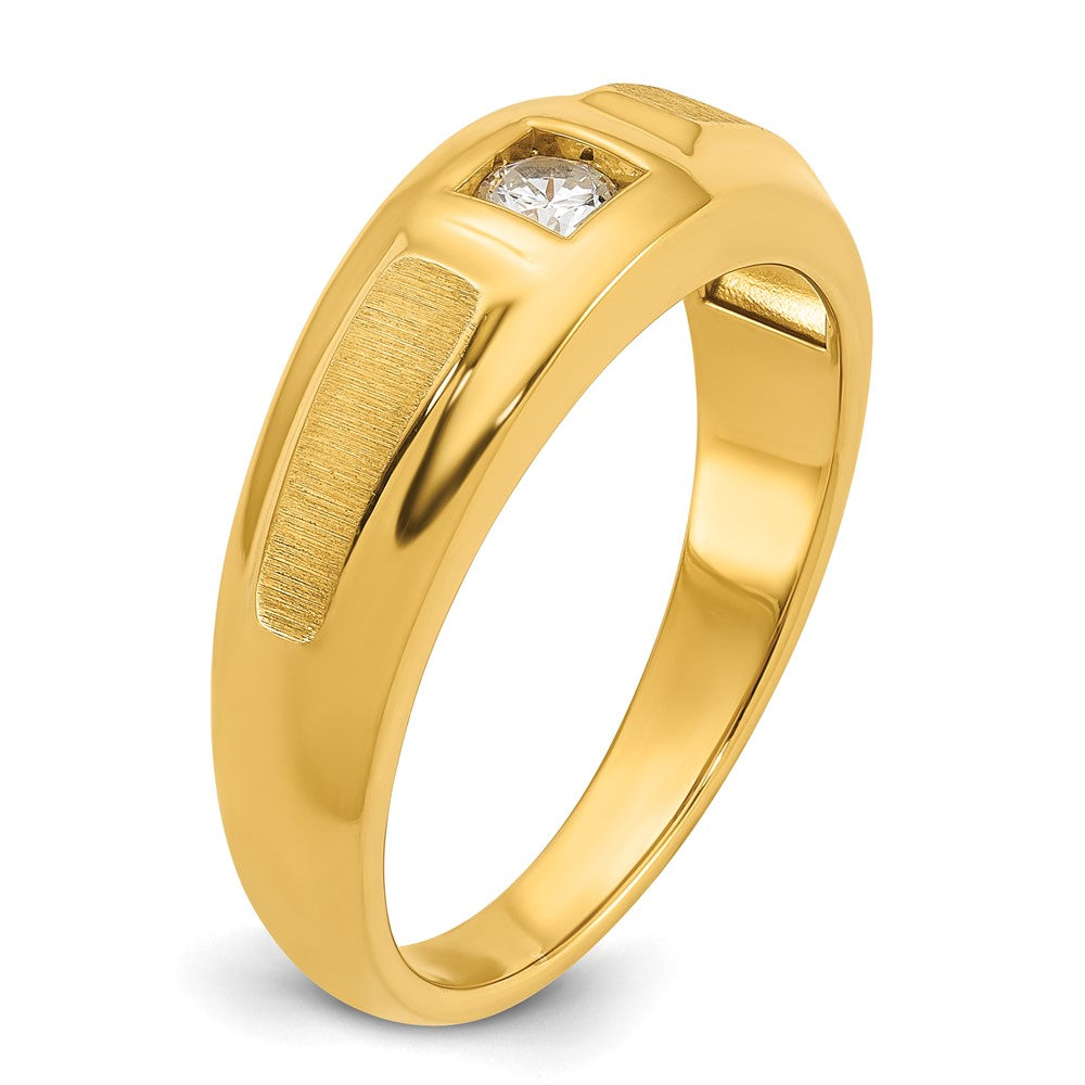 IB Goodman Mens Polished and Satin 1/6 carat Diamond Complete Ring - WBC