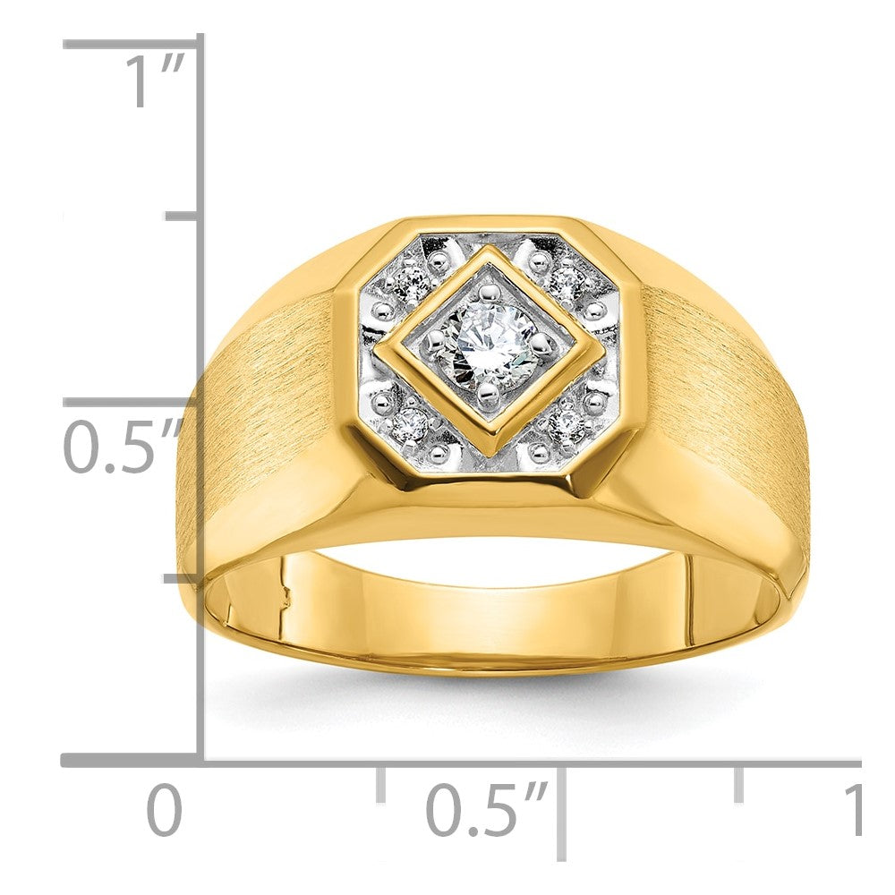 IB Goodman Mens Polished and Satin 1/6 carat Diamond Complete Ring - WBC
