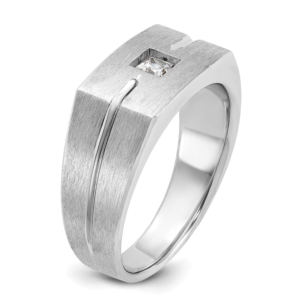 IB Goodman Mens Polished and Satin 1/4 carat Diamond Complete Ring - WBC