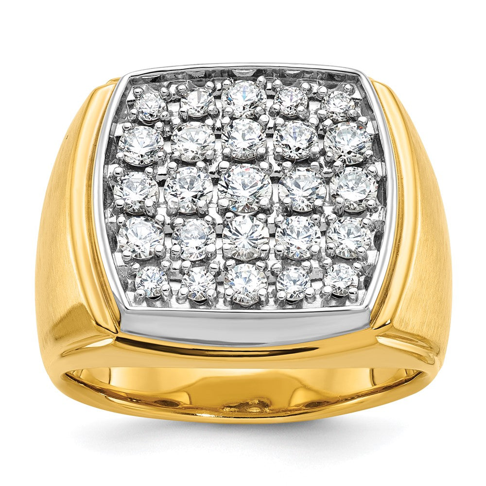 IBGoodman Two-tone Men's Polished and Satin 1 5/8 Carat AA Quality Diamond Cluster Ring - WBC