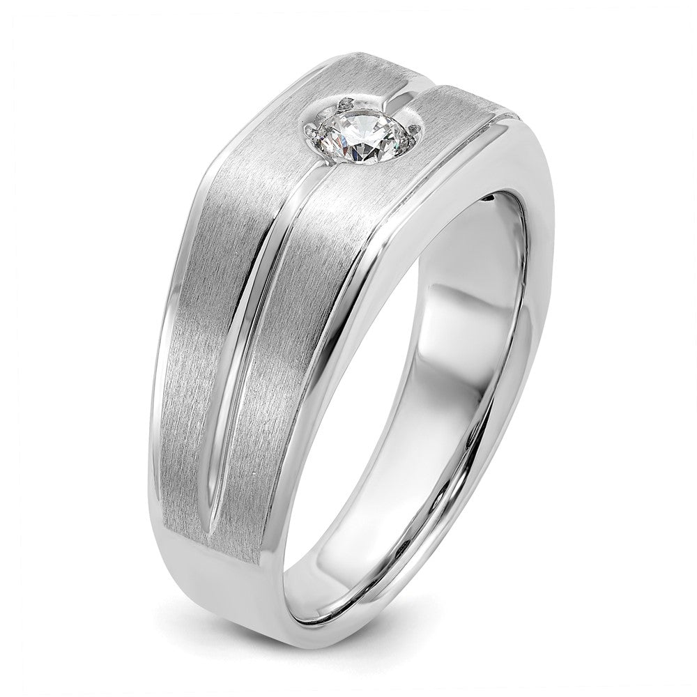 IB Goodman Mens Polished and Satin 1/5 carat Diamond Complete Ring - WBC