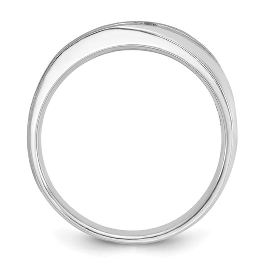 IB Goodman Mens Polished and Satin 1/10 carat Diamond Complete Ring - WBC