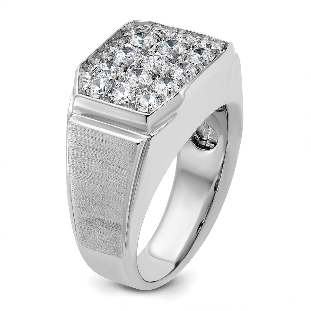IB Goodman Mens Polished and Satin 1.5 Carat AA Quality Diamond Cluster Ring - WBC