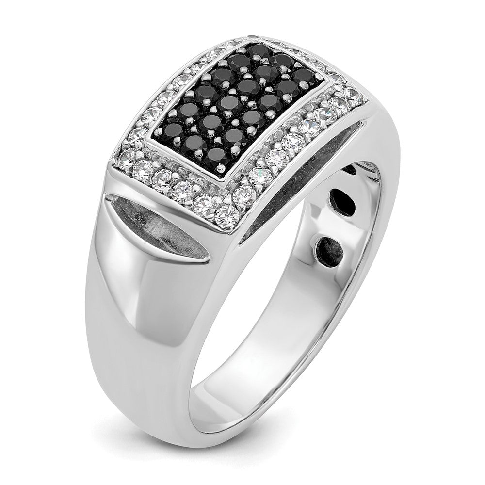 IBGoodman Men's Polished and Cut-Out 3/4 Carat AA Quality Black and Diamond Rectangle Ring - WBC