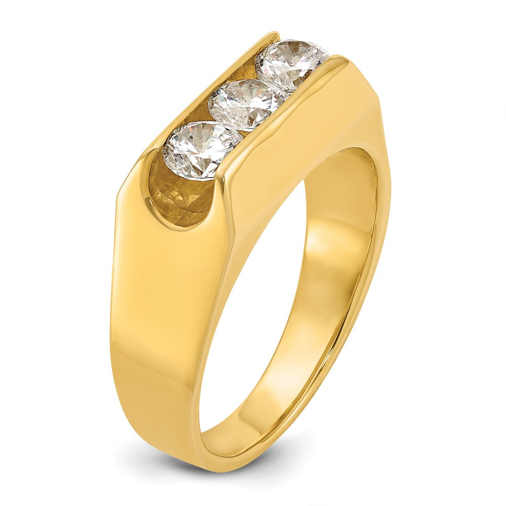 IBGoodman Men's Polished 3-Stone 1 Carat AA Quality Diamond Ring - WBC