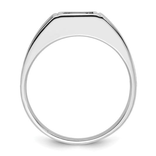 IB Goodman with Black Rhodium Satin 7/8 carat Black and Diamond Complete Mens Ring - WBC