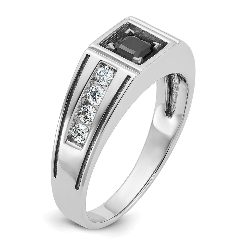 IB Goodman with Black Rhodium Satin 7/8 carat Black and Diamond Complete Mens Ring - WBC