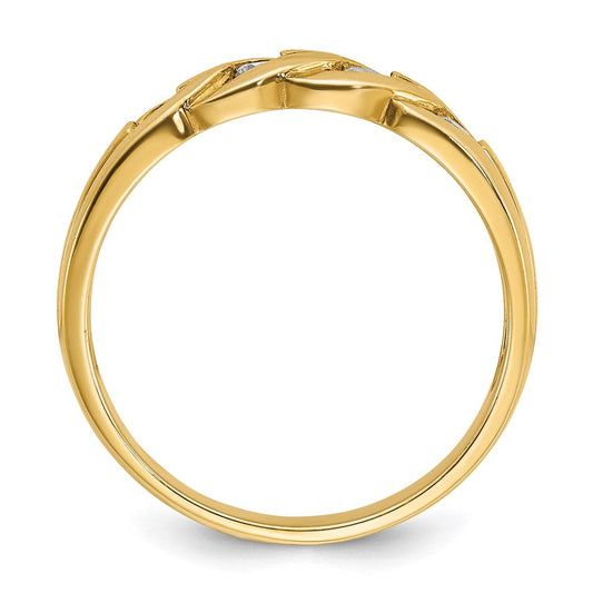 IB Goodman Men's 14K Gold Link Design 1/4 ct Diamond Ring