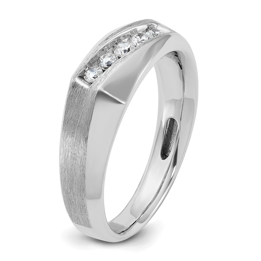 IBGoodman Men's Polished and Satin 5-Stone 1/4 Carat AA Quality Diamond Ring - WBC