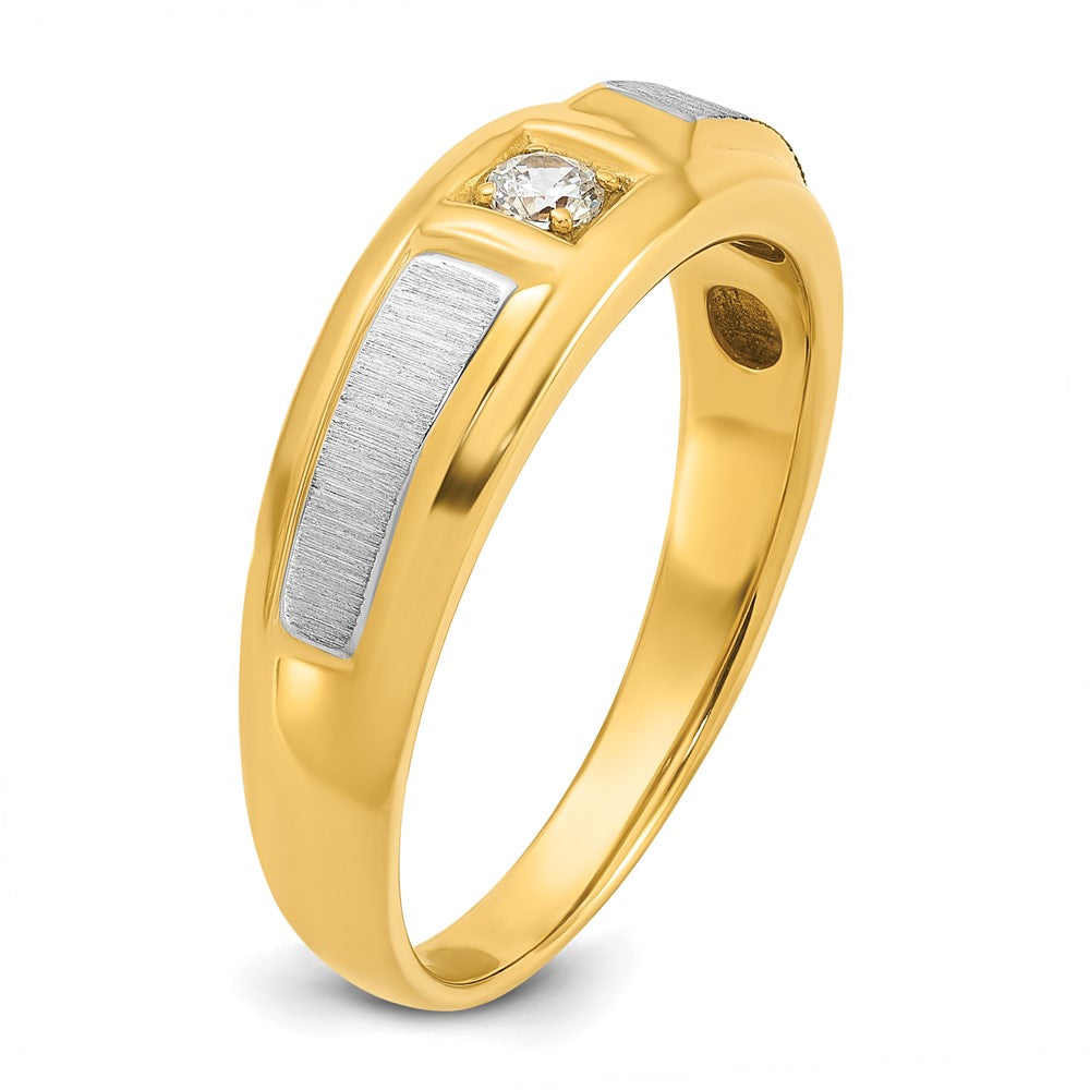 IB Goodman Mens Polished and Satin 1/10 carat Diamond Complete Ring - WBC