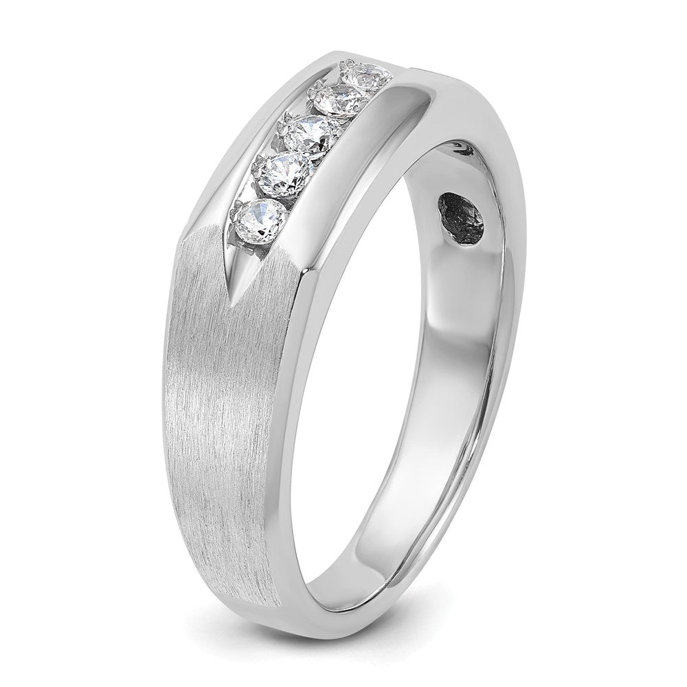 IBGoodman Men's Polished and Satin 5-Stone 1/4 Carat AA Quality Diamond Ring - WBC