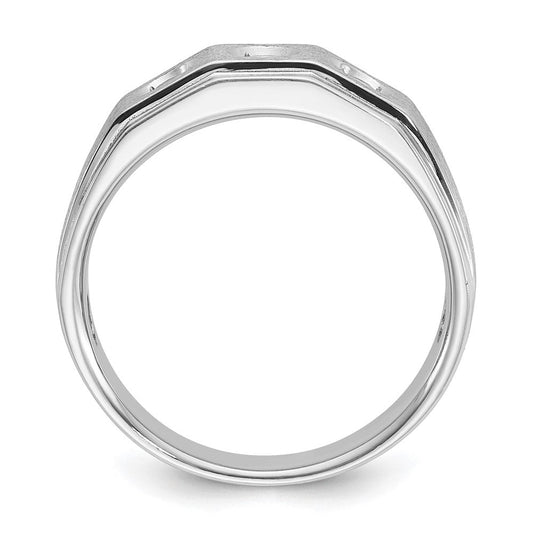 IB Goodman Men's 14K White Gold Polished & Satin 3/8 ct Diamond Ring, 8.25mm