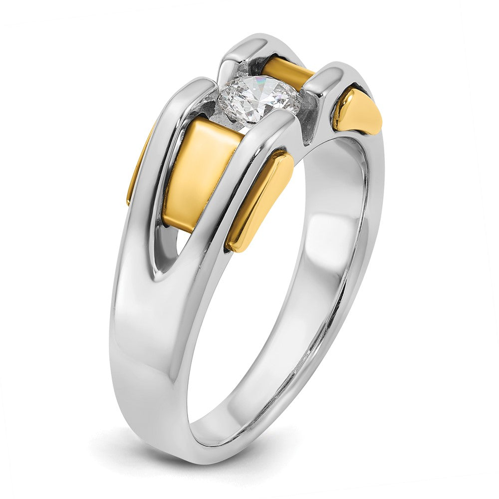 IB Goodman Two-tone Mens 3/8 carat Diamond Complete Ring - WBC