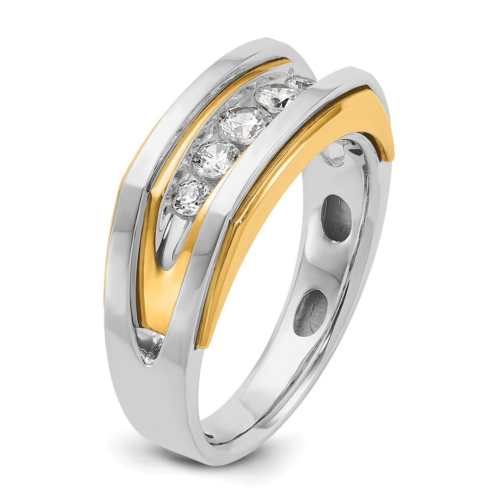 IBGoodman Two-tone Men's Polished 5-Stone 1/2 Carat AA Quality Diamond Ring - WBC
