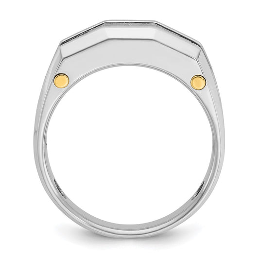 IB Goodman Two-tone Mens Polished and Satin Channel-set 5-Stone 1 Carat AA Diamond Ring - WBC