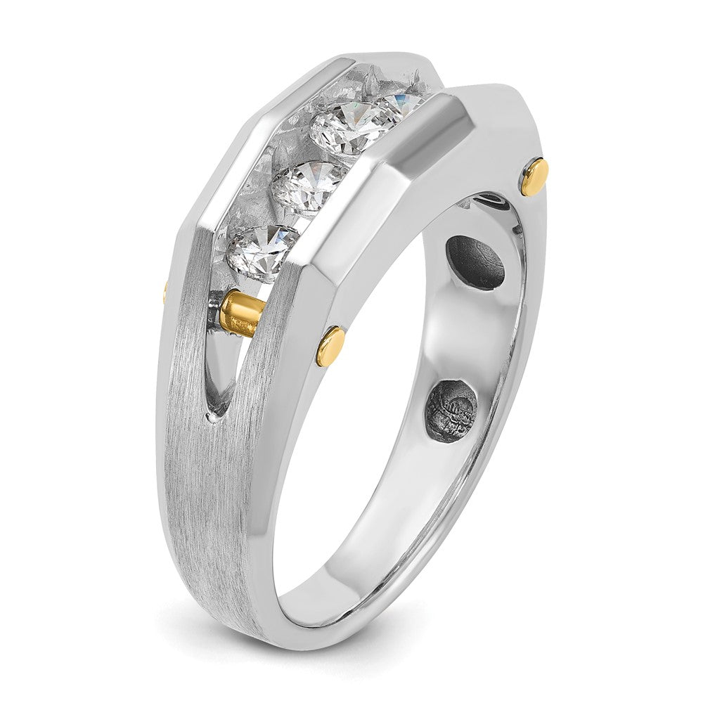 IB Goodman Two-tone Mens Polished and Satin Channel-set 5-Stone 1 Carat AA Diamond Ring - WBC