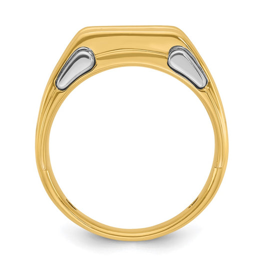 IB Goodman Two-tone Mens Polished 3-Stone 1/2 Carat AA Quality Diamond Ring - WBC