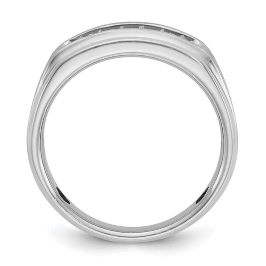 IB Goodman Mens Polished Satin and Grooved 1/4 Carat AA Quality Diamond Ring - WBC