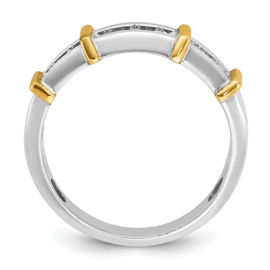 IBGoodman Two-tone Men's Polished 7-Stone 1/2 Carat AA Quality Diamond Ring - WBC