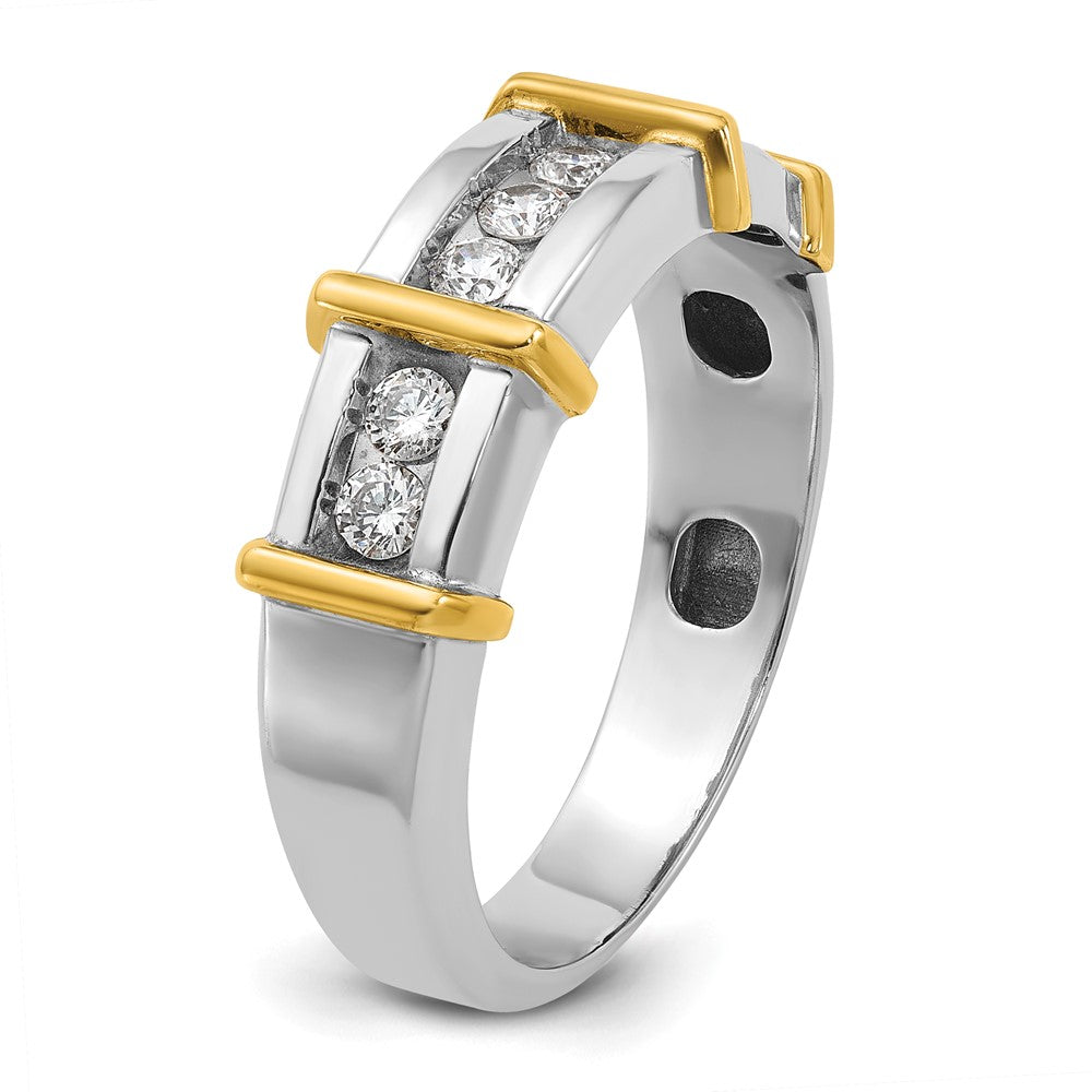 IBGoodman Two-tone Men's Polished 7-Stone 1/2 Carat AA Quality Diamond Ring - WBC