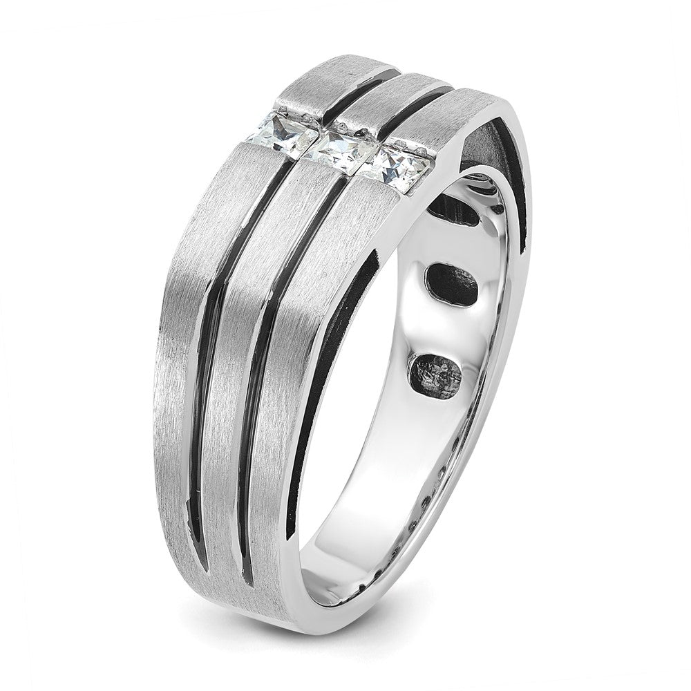 IB Goodman with Black Rhodium Mens Satin 1/3 carat Diamond Complete Ring - WBC