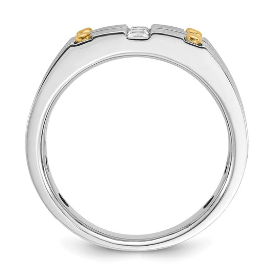 IB Goodman Men's Crosswalk 14K Two-Tone Gold Black Rhodium Satin 1/3 ct Diamond Ring