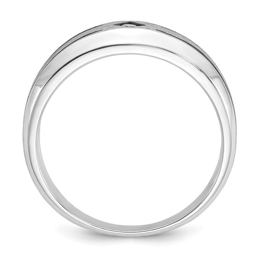 IB Goodman with Black Rhodium Mens Satin 1/20 carat Diamond Complete Ring - WBC