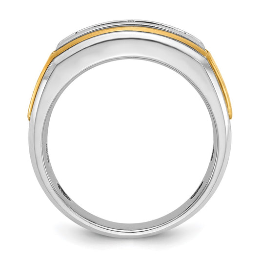 IBGoodman Two-tone Men's Polished 5-Stone 1/2 Carat AA Quality Diamond Ring - WBC