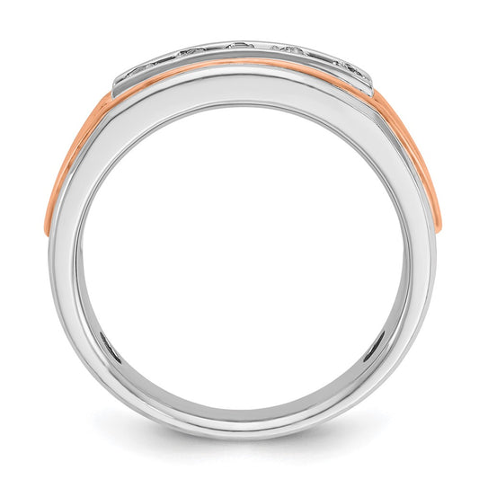 IB Goodman and Mens Polished Channel-set 5-Stone 1/2 Carat AA Diamond Ring - WBC