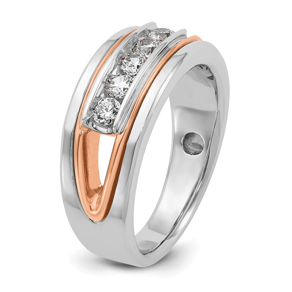 IB Goodman and Mens Polished Channel-set 5-Stone 1/2 Carat AA Diamond Ring - WBC