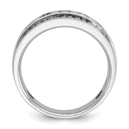 IBGoodman Men's Polished and Grooved Square 1 1/4 Carat AA Quality Diamond 5-Stone Ring - WBC