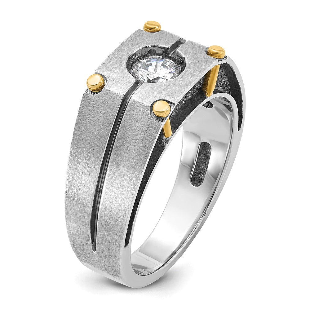 IB Goodman Two-tone Mens Polished and Satin 1/2 carat Diamond Complete Ring - WBC