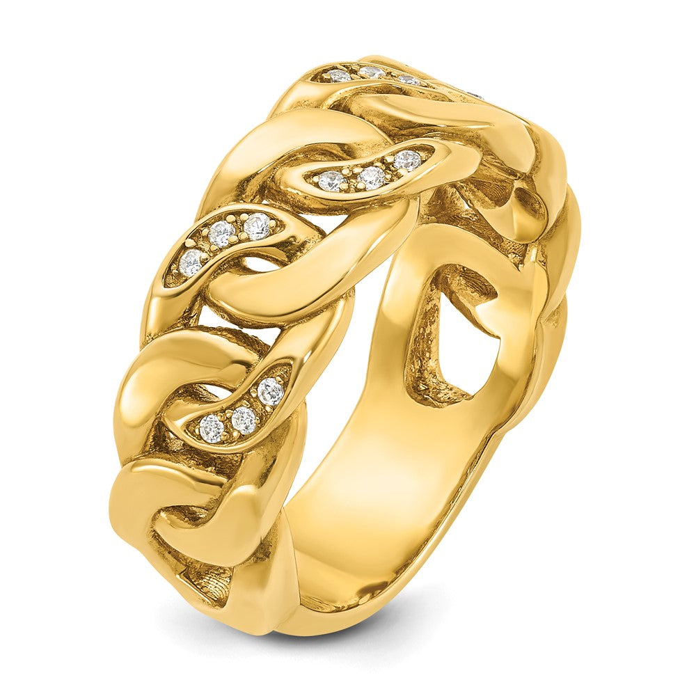 IB Goodman Mens Link Design 1/8 carat Diamond Complete Ring - WBC