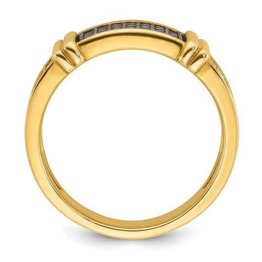 IB Goodman Men's 14K Gold Blackout 5/8 ct Black & Diamond Ring