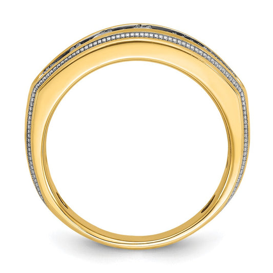 IB Goodman Men's 14K Gold Polished & Milgrain 7-Stone 1 ct AA Diamond Ring
