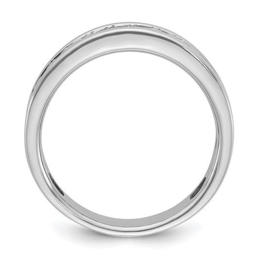 IB Goodman Men's 14K White Gold Fairway Polished Square 11-Stone 1 ct AA Diamond Ring