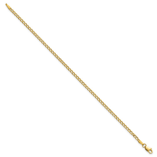 Semi-Solid Curb with Lobster Clasp Bracelet - WBC