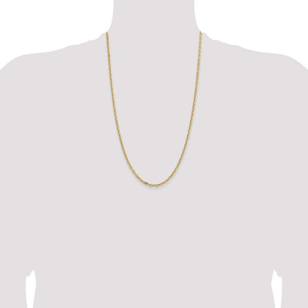 Semi-Solid Diamond-cut Open Link Cable with Lobster Clasp Chain - WBC