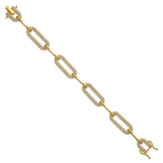 Polished Complete 3.25 carat Diamond Paperclip Link Bracelet - WBC