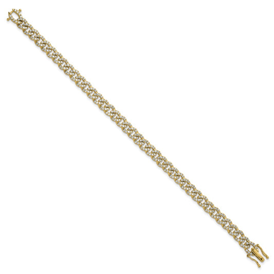 Polished Complete 2.6 carat Diamond Fancy Curb Link Bracelet - WBC