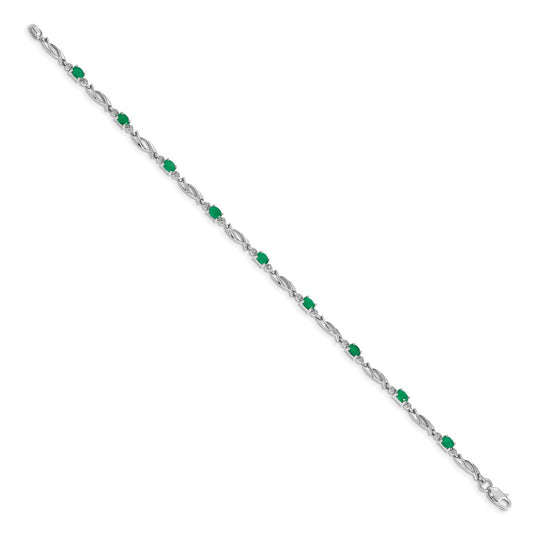 Complete Diamond and Oval Emerald Fancy Link Bracelet - WBC