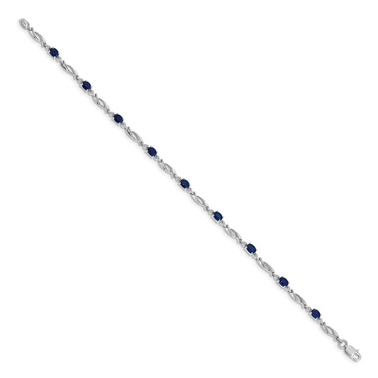Complete Diamond and Oval Sapphire Fancy Link Bracelet - WBC