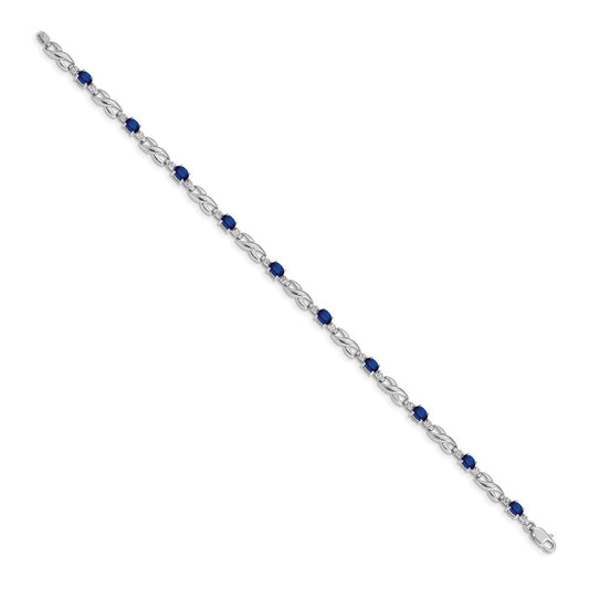 Complete Diamond and Oval Sapphire Infinity Link Bracelet - WBC