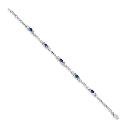 Complete Diamond and Oval Sapphire Heart Design Bracelet - WBC