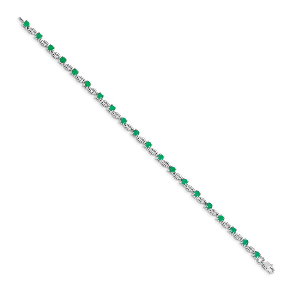 Complete Round Emerald Fancy Link Bracelet - WBC