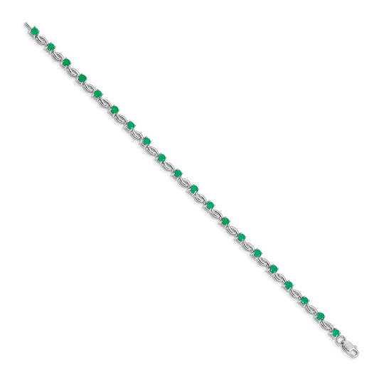 Complete Round Emerald Fancy Link Bracelet - WBC
